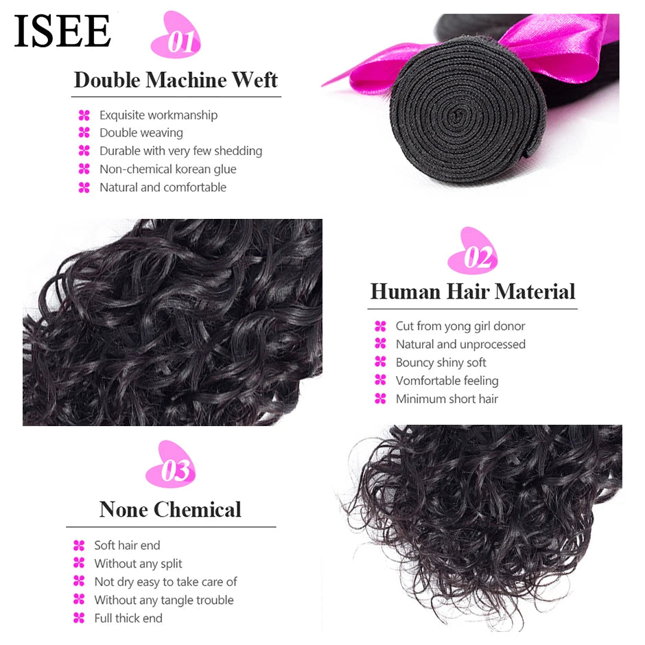 Bundles cheveux humains ondulés avec closure – CLEVI Paris
