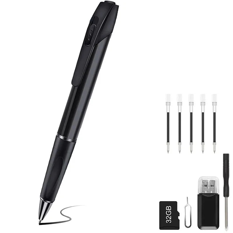 Stylo Enregistreur Audio Discret LAIZHANGXI V8 – Mini Dictaphone MP3, Stylo Fonctionnel, Carte SD en Option (32 ou 64 Go)