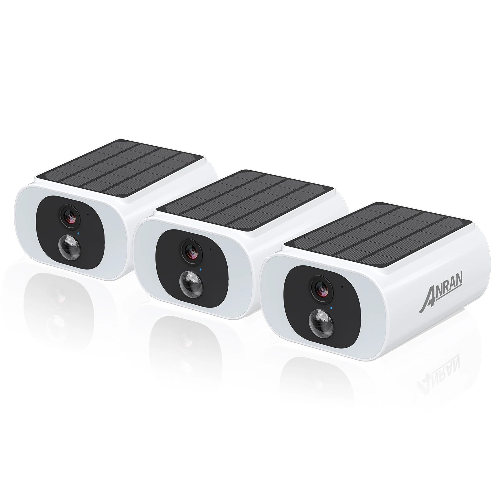 Kit Caméras de Sécurité Solaires ANRAN 3MP WiFi – 2/3/4 Caméras, Vision Nocturne Couleur, Alarme Lumineuse 600lm, IP66, App ANRAN