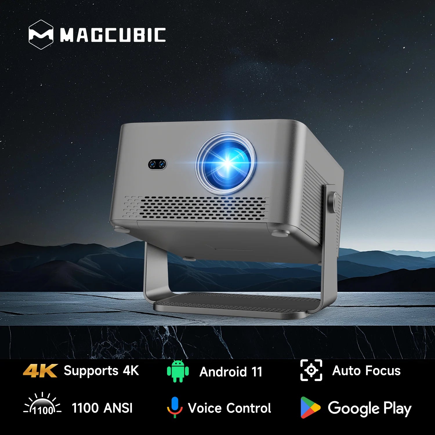 Magcubic HY450GTV Vidéoprojecteur Google TV 1080P HDR10 1100 ANSI Autofocus WiFi – CLEVI Paris