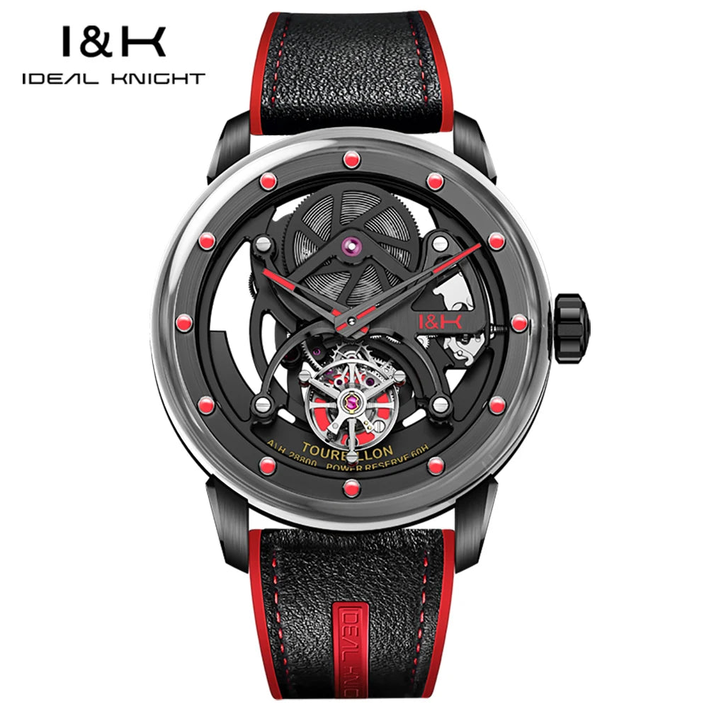 Montre Homme Mécanique Automatique Tourbillon Squelette Acier Inoxydable Verre Saphir Étanche – CLEVI Paris