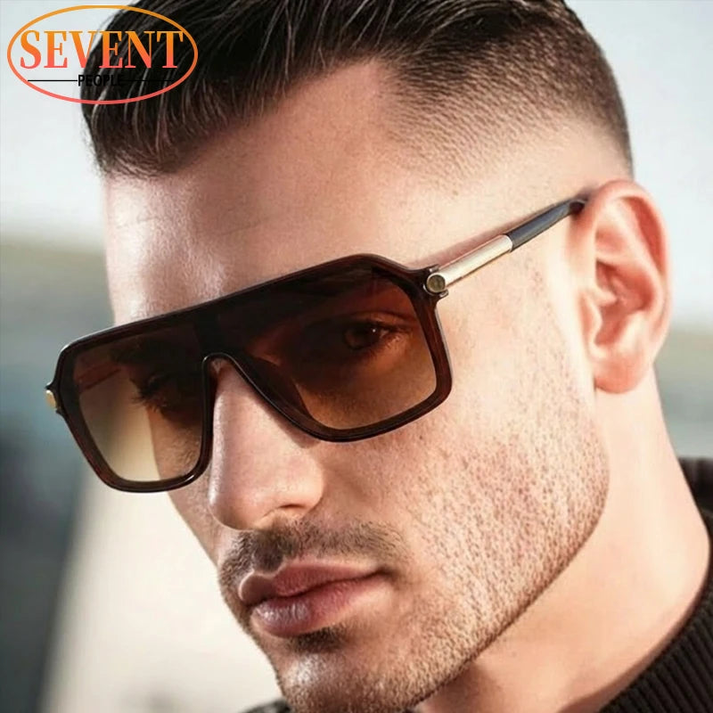 Lunettes de Soleil Monobloc Bouclier Oversize Homme – Monture Métal Style Vintage Outdoor UV400 – CLEVI Paris
