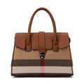 Sac Bandoulière Toile Carreaux Multicolore Cuir Femme – CLEVI Paris
