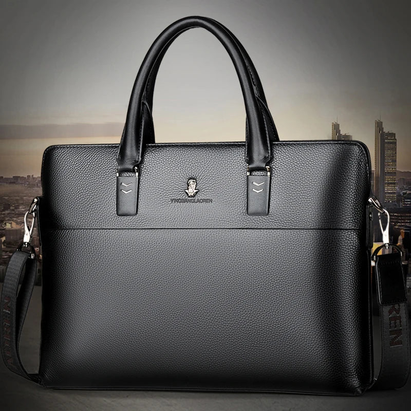 Sacoche Unisexe Cuir Véritable Business Luxe 38x4,5x29cm – CLEVI Paris