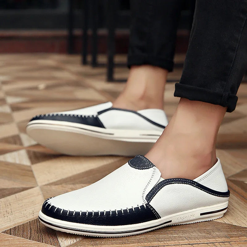 Mocassins Homme Cuir Véritable Ajourés Respirants Imperméables Slip-On Été Casual Conduite 6 Coloris Pointures 38–44 – CLEVI Paris