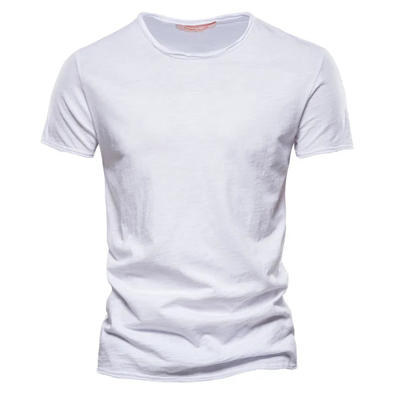 T-Shirt Homme Col Rond Coton – Coupe Slim Casual Été