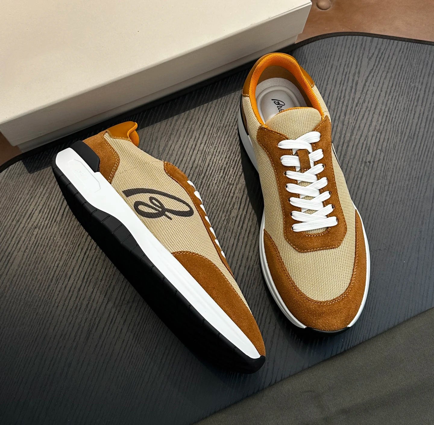 Sneakers Homme Cuir Vachette Véritable Respirant Semelle Caoutchouc Grande Taille EU 38-46 – CLEVI Paris