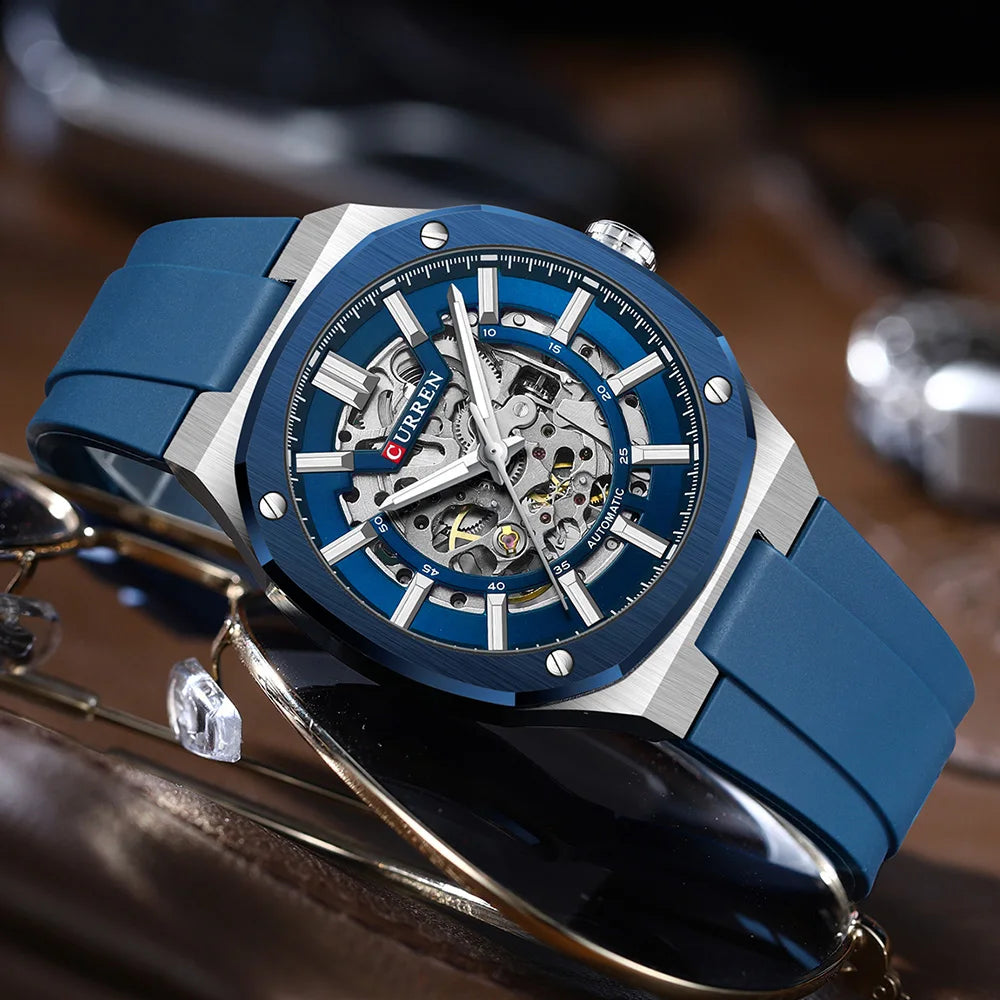 Montre Mécanique Automatique Homme CURREN 8485 – Verre Saphir, Acier Inoxydable