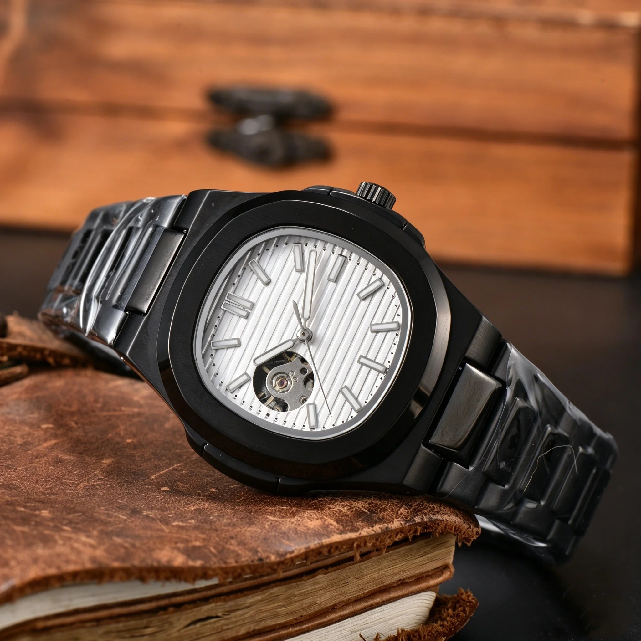 Montre Mécanique Homme Squelette Cadran Ouvert Acier 904L Bracelet Acier – CLEVI Paris