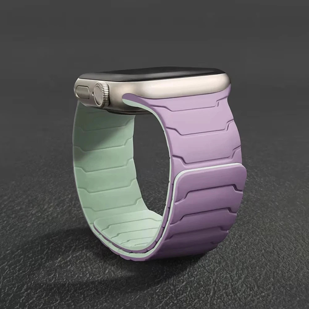 Bracelet Silicone Magnétique Apple Watch – Compatible Series 1–11 SE Ultra 1/2/3 – 38 40 41 42 44 45 46 49mm – CLEVI Paris