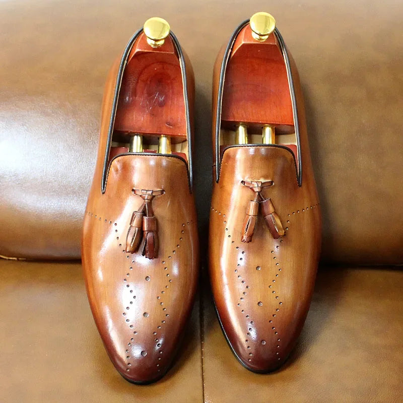 Mocassin à Glands Homme FELIX CHU – Cuir Véau Véritable Semelle Mouton