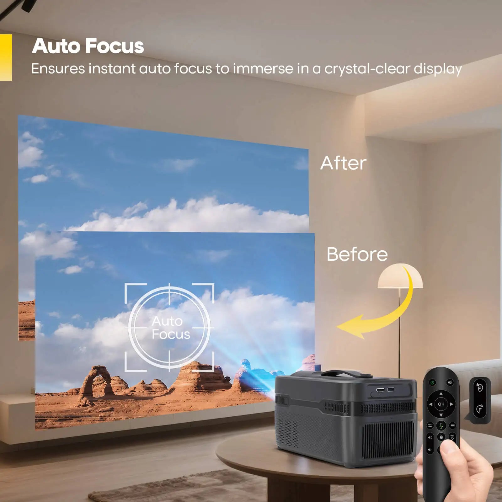 Magcubic HY450C Projecteur Ultra Courte Focale Android 14 1080P 8K 900 ANSI Autofocus WiFi 6 BT 5.4 – CLEVI Paris
