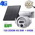 Caméra Solaire Extérieure 8MP 4K Double Objectif Zoom 12x 4G Wi-Fi PIR IP65 – CLEVI Paris