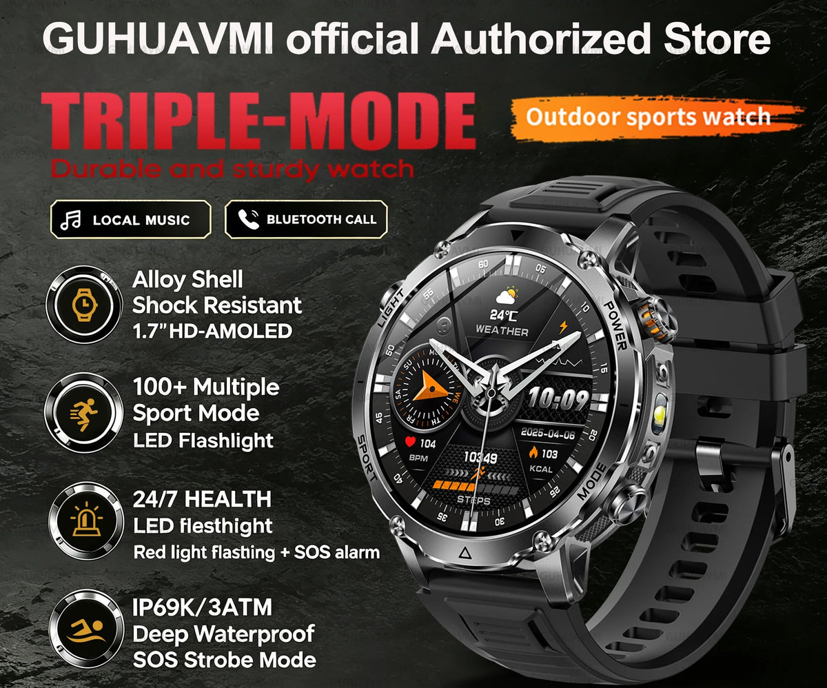 Montre connectée sport AMOLED 1,7 pouce – CLEVI Paris