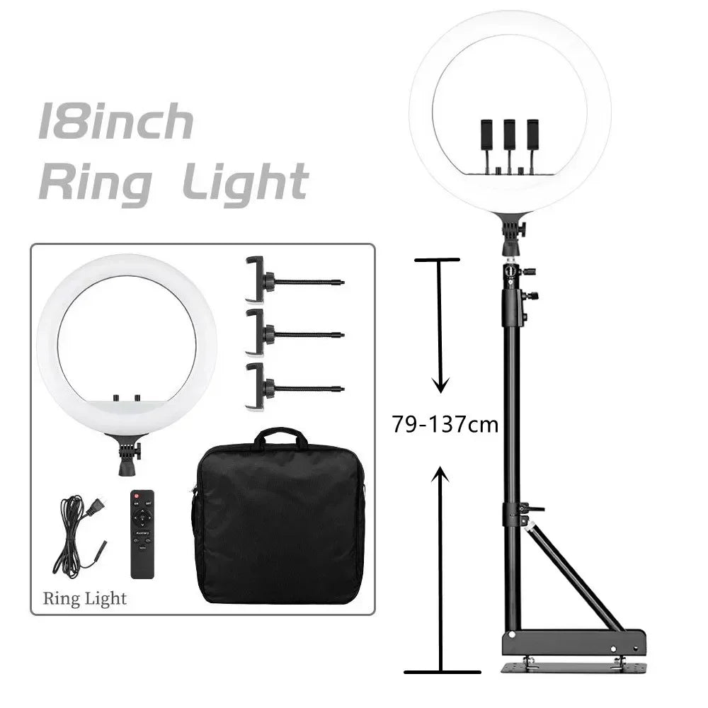 Anneau lumineux LED SH 45 cm, supports au choix – CLEVI Paris