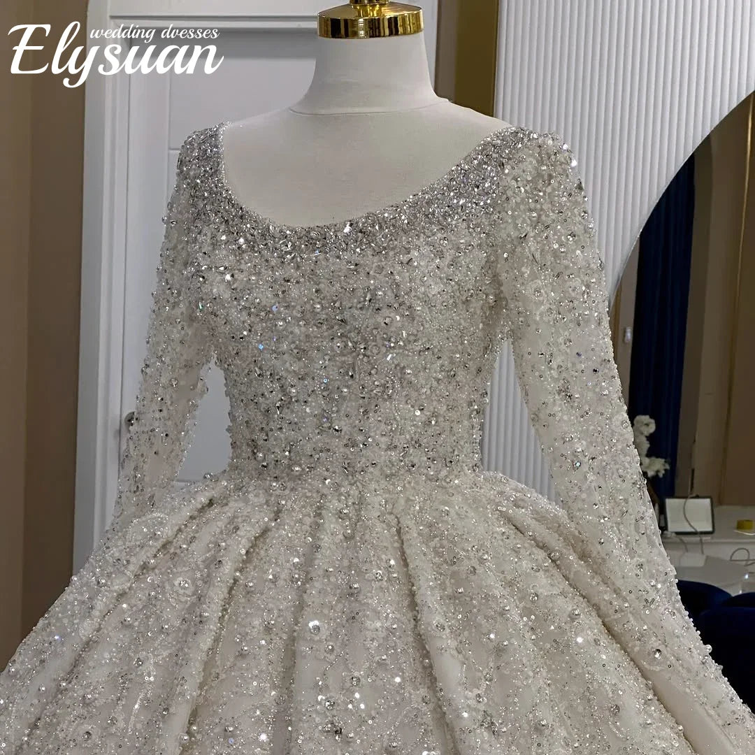 Robe de mariée en tulle robe de bal col bateau – CLEVI Paris