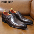 Monk Strap Homme Cuir Véritable Boucle Bout Pointu Business Formel 2 Coloris – CLEVI Paris