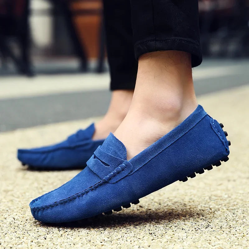 Mocassins Daim Véritable Homme Slip-On Respirants | 10 Coloris, Tailles 38-49 – CLEVI Paris