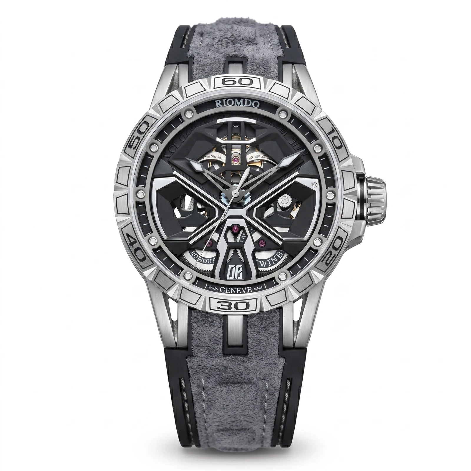Montre Homme Automatique Squelette Grand Cadran Militaire Acier Oblvlo RD-919 – CLEVI Paris