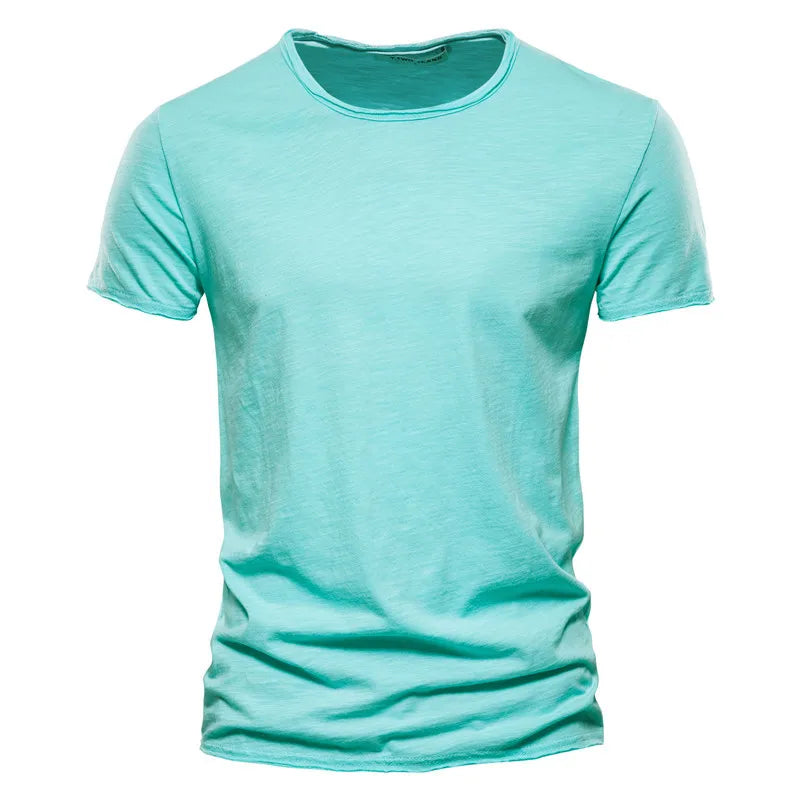 T-Shirt Homme Col Rond Coton – Coupe Slim Casual Été