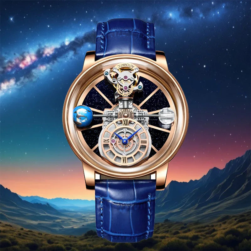 Montre Homme HAEMMER 5015 – Quartz Luxe, Verre Saphir, Bracelet Cuir, Boîtier Acier 45mm