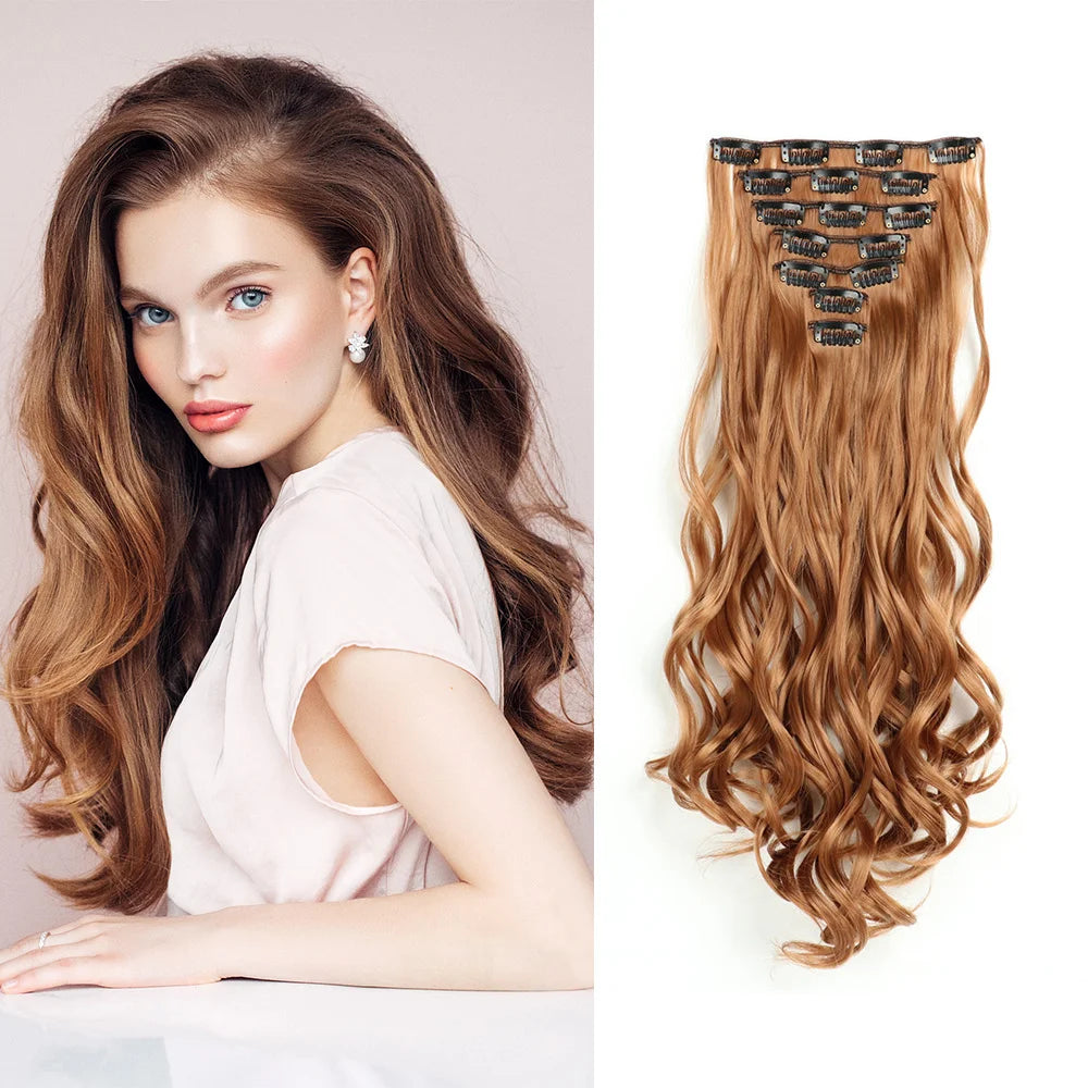 Extensions à clips synthétiques ondulées 22 pouces – CLEVI Paris