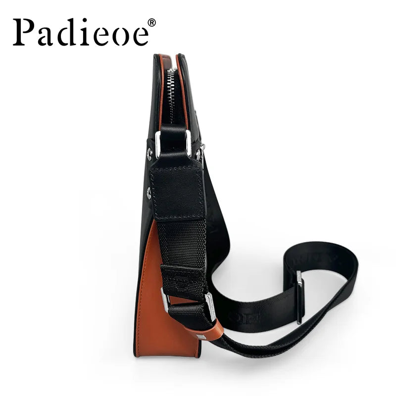 Sacoche Bandoulière Cuir Véritable Homme Padieoe 3 Poches – CLEVI Paris