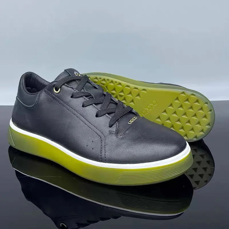 Sneakers Homme Cuir Vache Véritable Respirant Semelle TPU Antidérapante Plateforme VRKK – CLEVI Paris