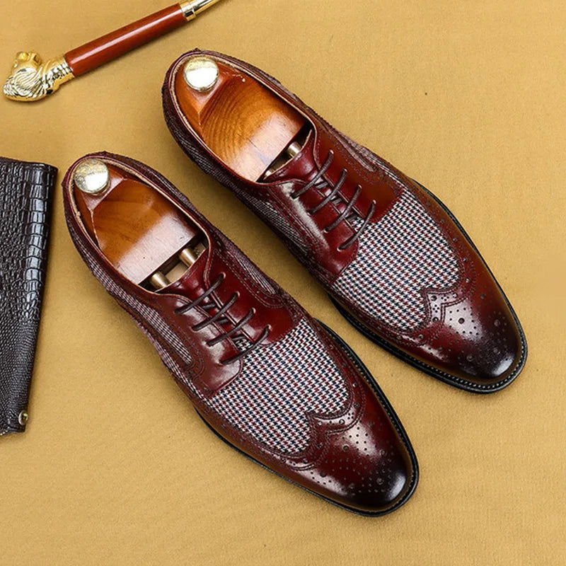 Oxford Brogue Homme Lacets – Style Italien Mariage & Fête, 4 Coloris, Grande Taille EU 38-48 – CLEVI Paris