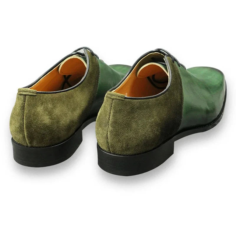 Oxford Homme Cuir Véritable | Chaussures Élégantes Noir & Vert