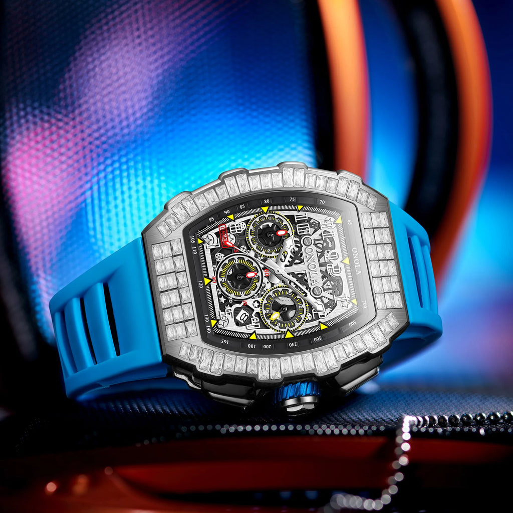 Montre Automatique ONOLA Sport Homme | Squelette Silicone Militaire