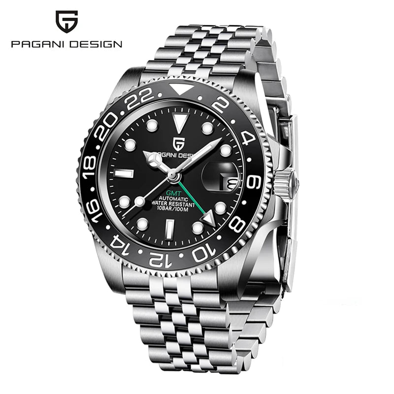 Montre GMT Automatique Homme Pagani Design PD-1662 Saphir Lunette Céramique 100m – CLEVI Paris