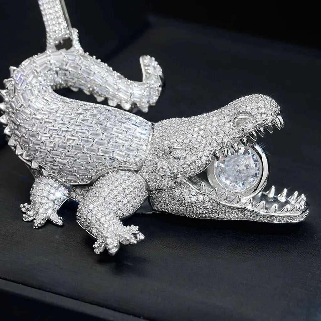 Pendentif Crocodile 3D Iced Out Zircon Hip Hop – CLEVI Paris