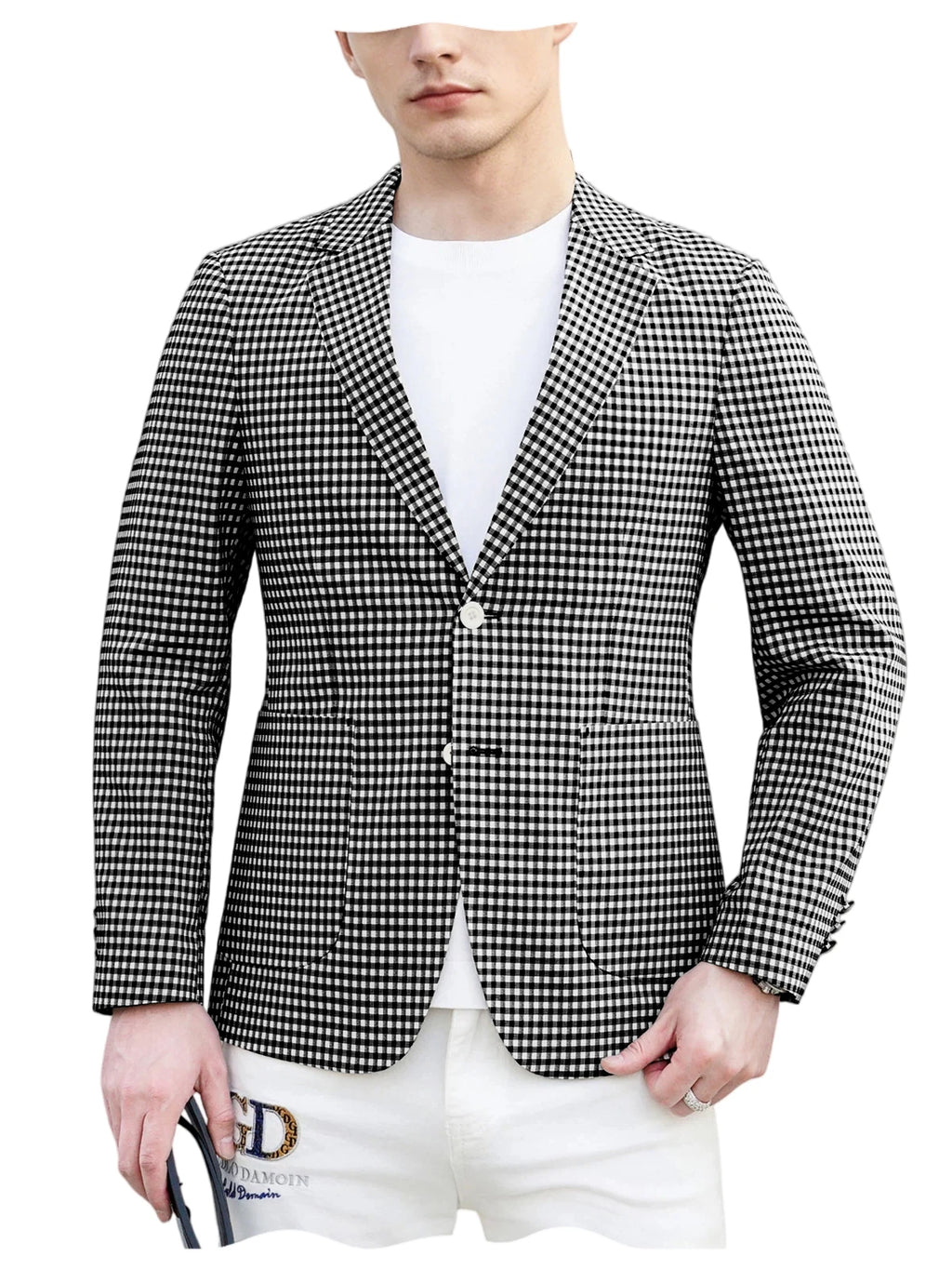 Blazer homme à carreaux 2 boutons – CLEVI Paris