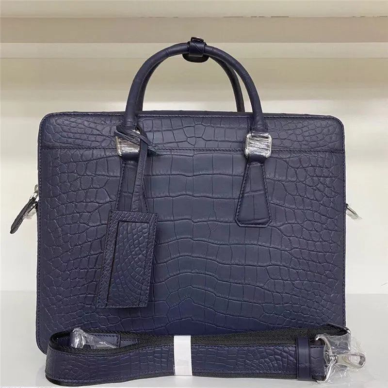 Mallette Cuir Crocodile Mat Homme Bandoulière 5 Coloris – CLEVI Paris