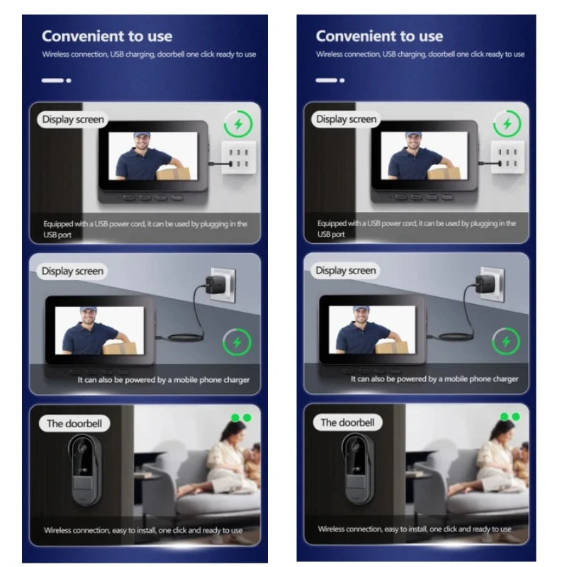 Visiophone Sans Internet Branches – Écran IPS 4,3", Vision Nocturne IR, Angle 170°, Batterie 3-4 Mois, Carte SD 128Go