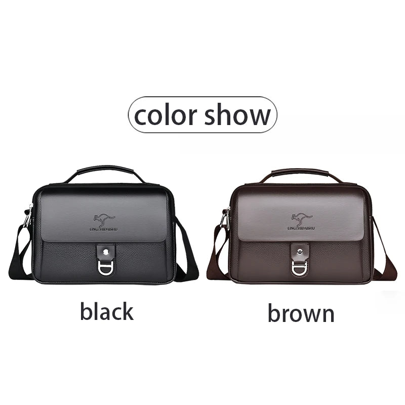 Sacoche Homme Cuir PU – Sac Bandoulière Réglable, Léger & Imperméable