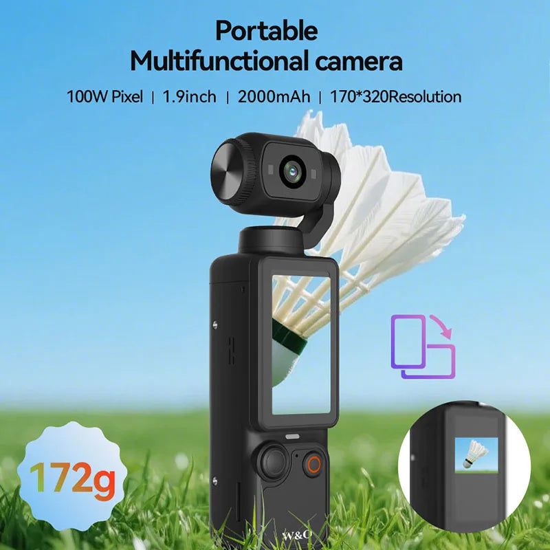 Caméra Sport 1080P Q7 – Anti-Secousses, Étanche, Écran 1,9", Micro Intégré, Vlog & Action, Noir ou Blanc, microSD en Option