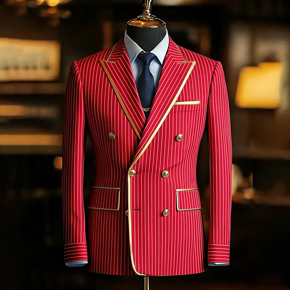 Blazer Croisé Homme Rayures Fines – CLEVI Paris