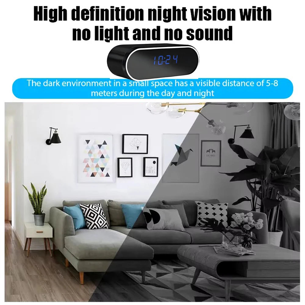 Mini Caméra WiFi 4K HD – Vision Nocturne 9 IR, Détection de Mouvement & Surveillance à Distance – CLEVI Paris
