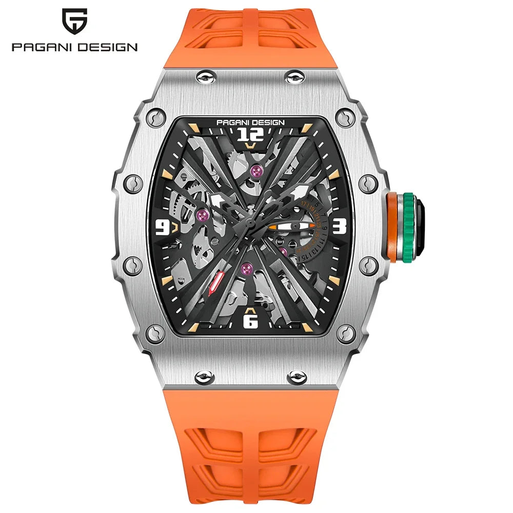 PAGANI DESIGN Montre Quartz Japonais Femme Homme Rectangulaire Saphir Silicone 42mm 100m – CLEVI Paris