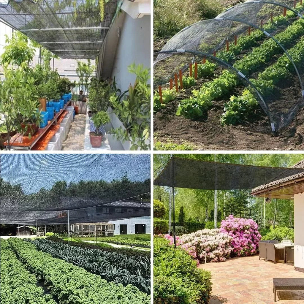 Toile d’Ombrage Noire avec Œillets — Protection Solaire Pergola, Serre & Jardin, 2x2m à 4x10m | CLEVI Paris