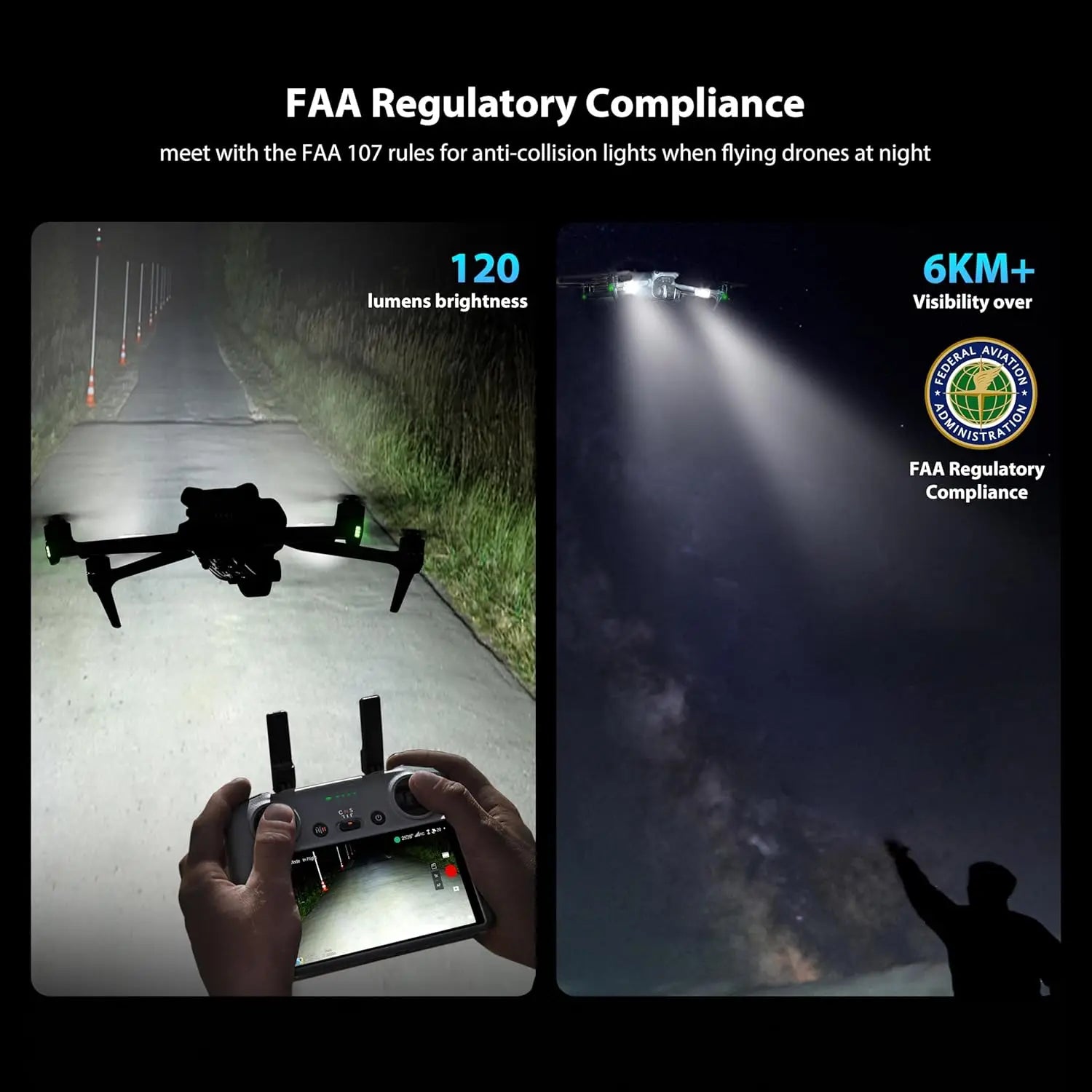 Feux Stroboscopiques Anti-Collision STARTRC – 120 Lm, 360°, 5h Autonomie, Compatibles DJI & Tous Drones RC – CLEVI Paris