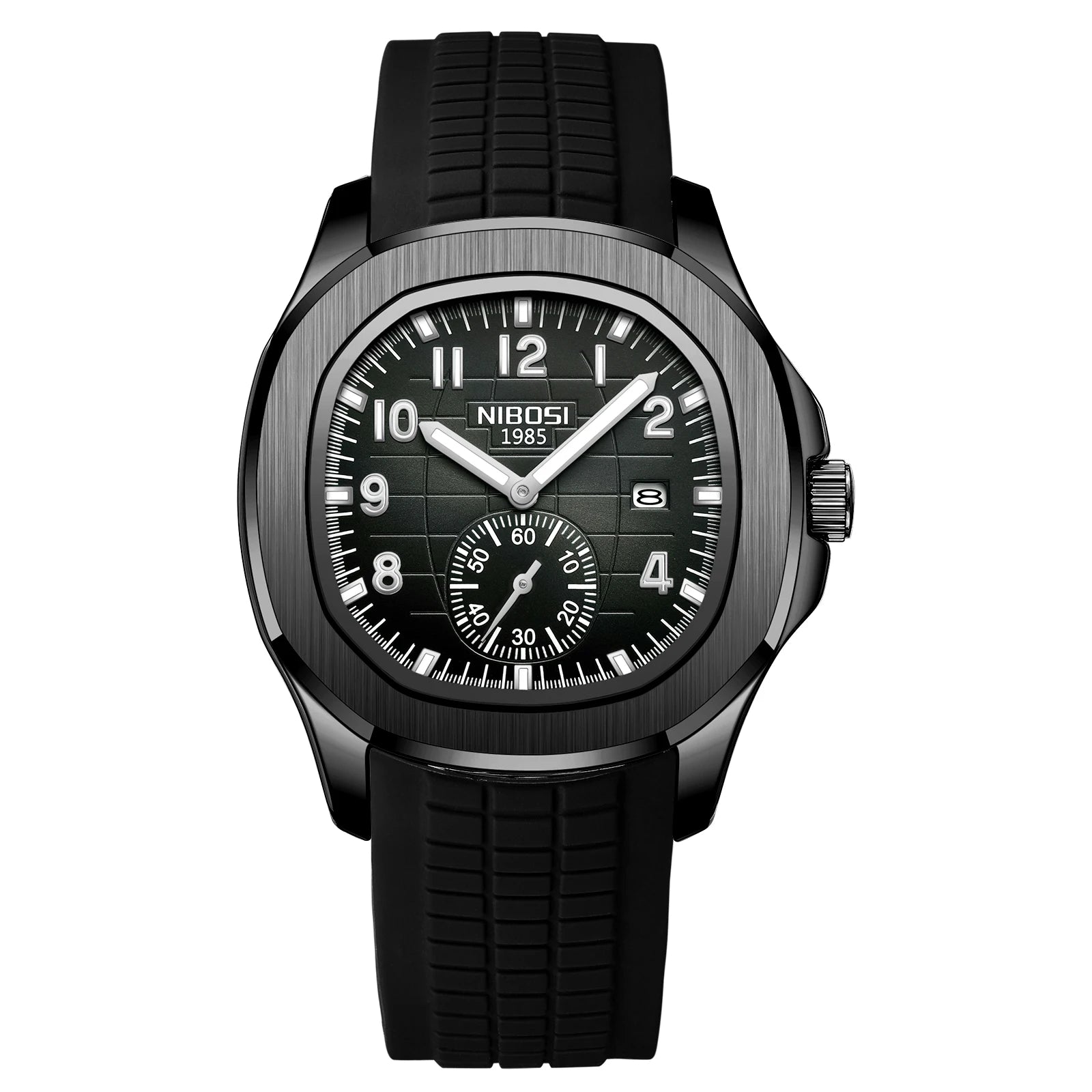Montre Quartz Homme NIBOSI 2653 – Style Aquanaut, Date Automatique & Aiguilles Lumineuses