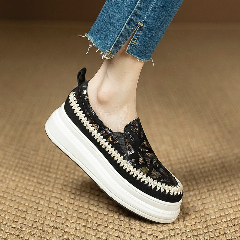 Mocassins Plateforme Femme Cuir Véritable – CLEVI Paris