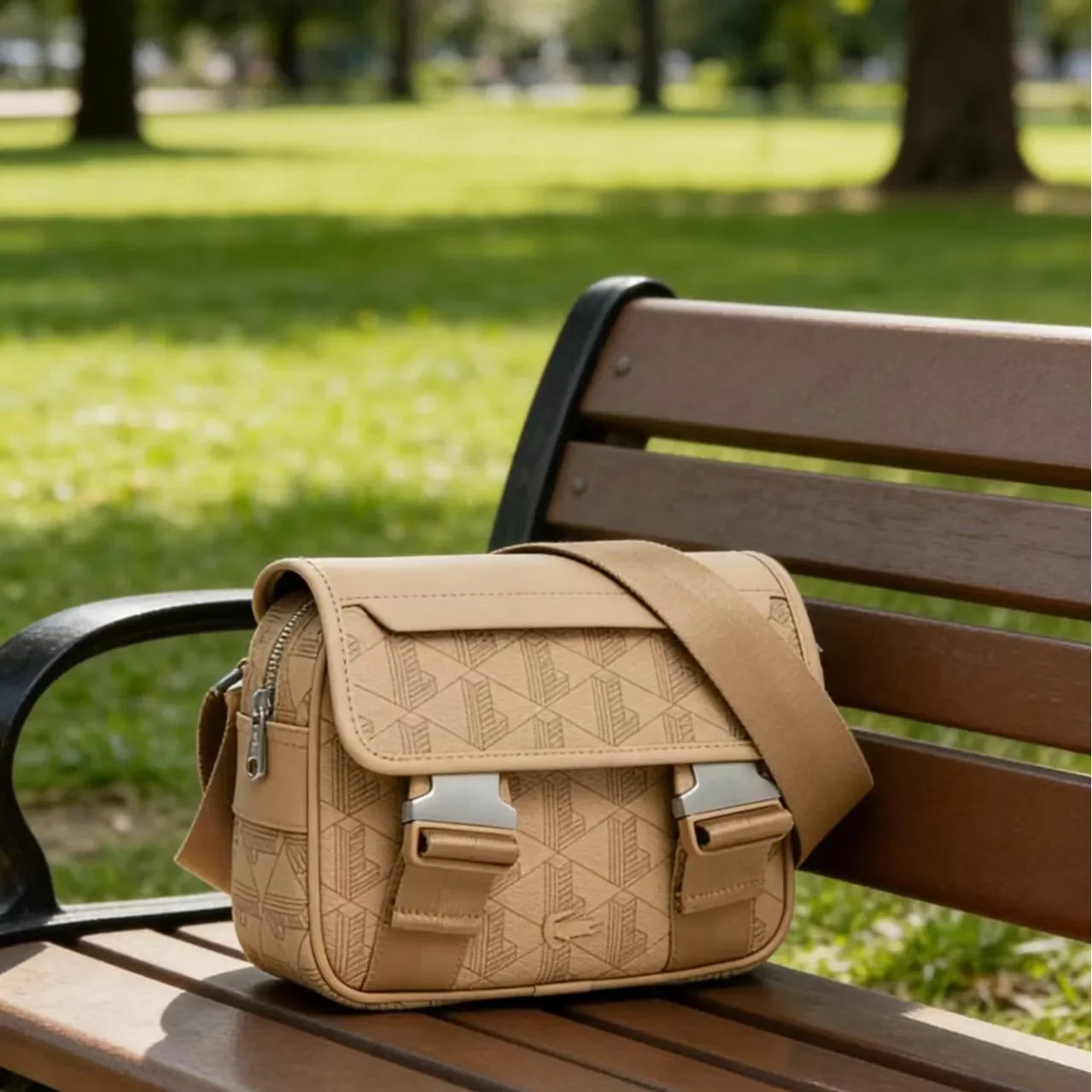 Sac Bandoulière Homme Rétro Imprimé PU Casual 21×9×18cm 9 Coloris – CLEVI Paris