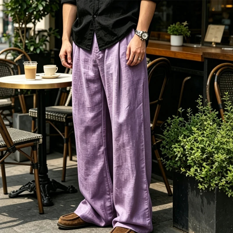 Pantalon homme plissé taille haute jambes larges – CLEVI Paris