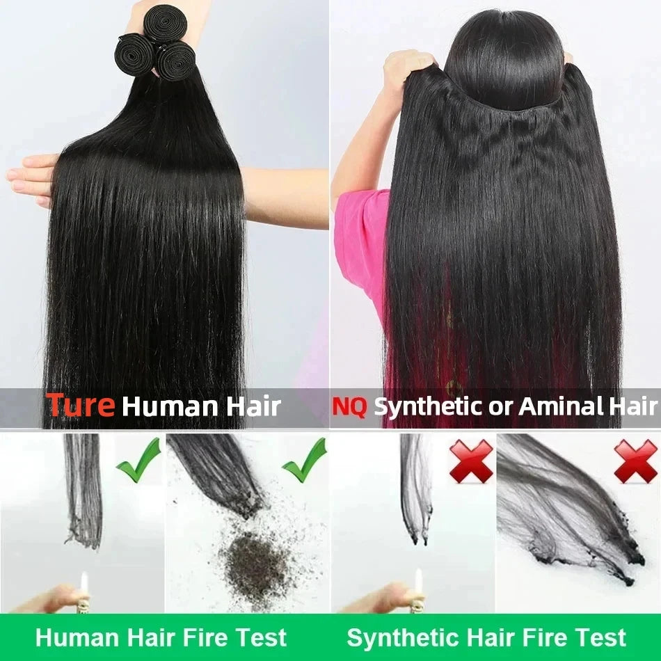 Extensions Cheveux Humains Straight Brésiliennes Remy Hair Double Weft – CLEVI Paris