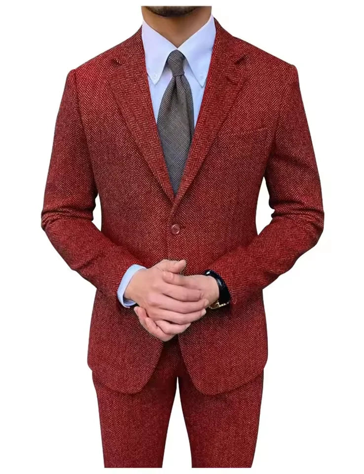 Costume homme 3 pièces classique à chevrons – CLEVI Paris