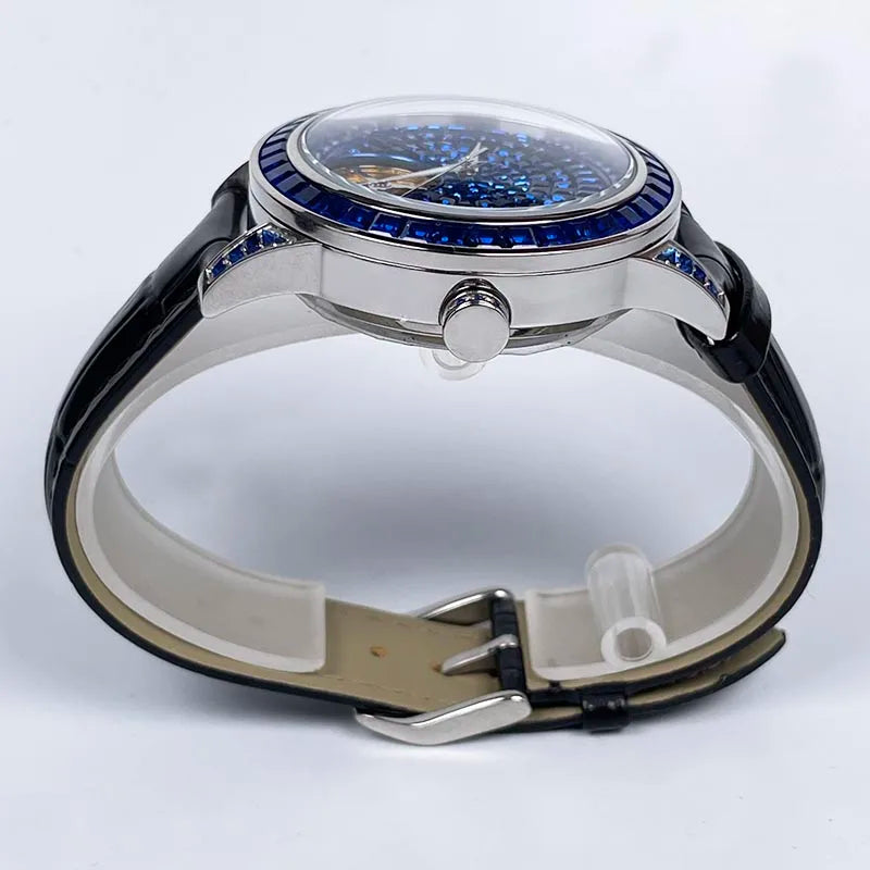 PINDU Montre Automatique Homme Squelette Lumineux Acier Couronne Vissée 40mm – CLEVI Paris